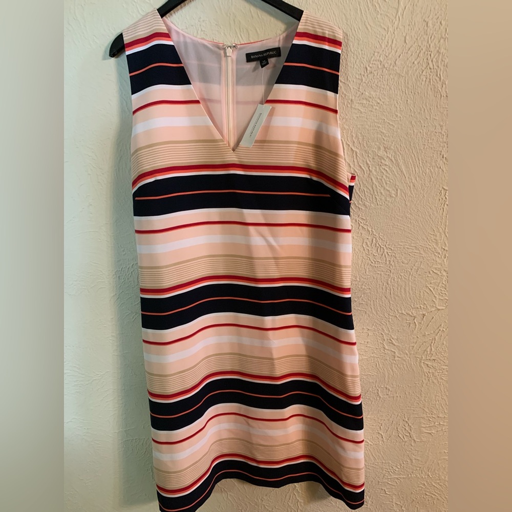 NWT Banana Republic Striped, V-Neck Mini Dress Size 14
